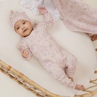 Baby Girl Pink Pointelle Winter Duck Family Knot Hat
