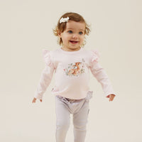 Baby Toddler Girls Pretty Pink Vintage Meadow Print Futter Tee