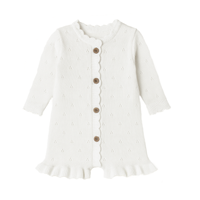 White Knit Ruffle Romper
