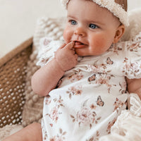 Baby Girls Butterfly Garden Lace Onesie White Floral