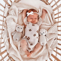 Baby Flower Knit Ruffle Romper Knitted Baby Onesie