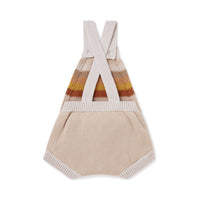 Aster & Oak Organic Cotton Neutral Rainbow Knit Romper Back View Flatlay