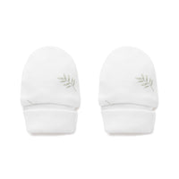 Little Leaf Baby Mittens Scratch Proof | Aster & Oak Organic