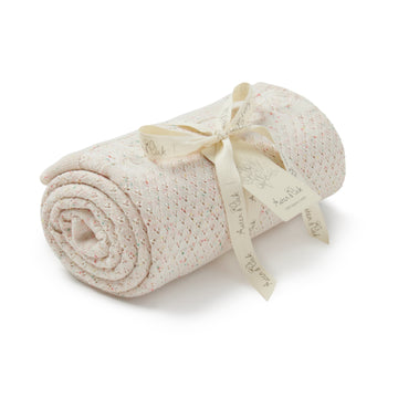 Aster & Oak EXCLUSIVE Speckled Heirloom Baby Blanket Cotton Flatlay