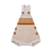 Aster & Oak Organic Cotton Neutral Rainbow Knit Romper