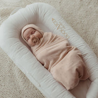 Aster & Oak Organic Heirloom Knitted 4 Piece Baby Gift Set Pink