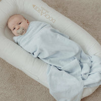 Aster & Oak Organic Heirloom Knitted 4 Piece Baby Gift Set Blue