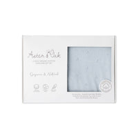 Aster & Oak Organic Heirloom Knitted 4 Piece Baby Gift Set Blue
