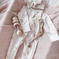 Aster & Oak Baby Girls Heirloom Blanket Pink Rose Bird