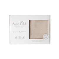 Aster & Oak Organic Heirloom Knitted 4 Piece Baby Gift Set Taupe