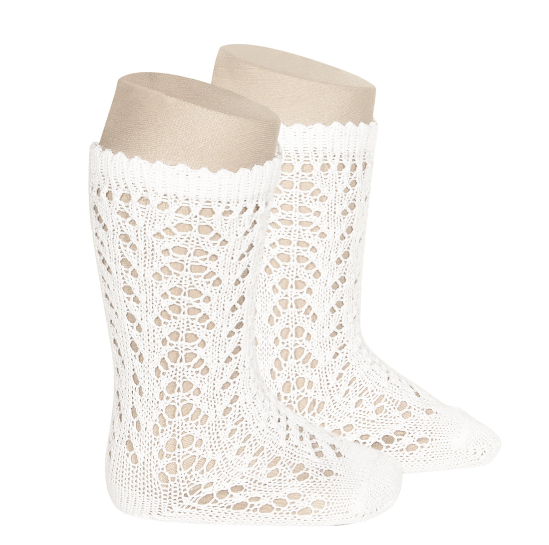 Full Lace Knee High Socks - Cream