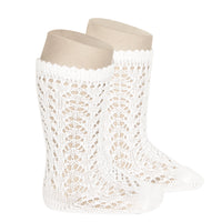 Full Lace Knee High Socks - Cream