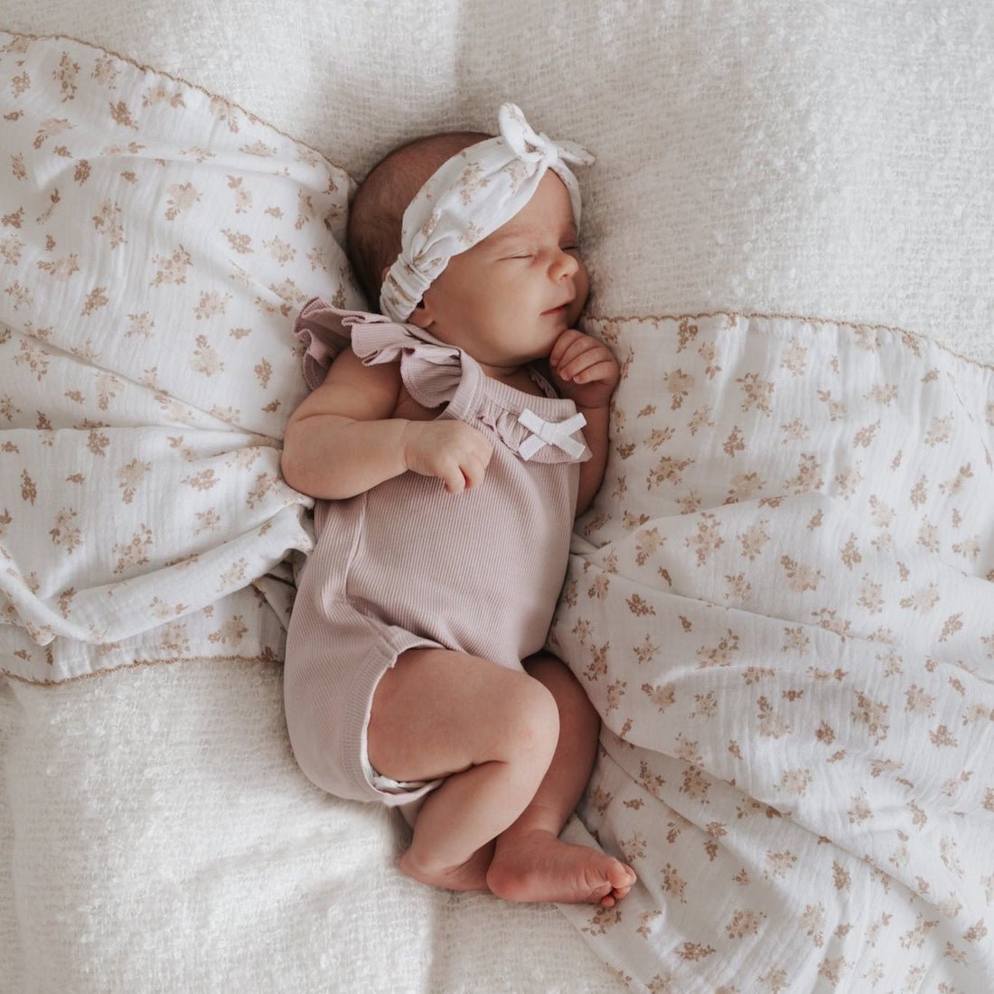 Baby Girls Ribbed Iris Rib Singlet Onesie Flutter Bodysuit