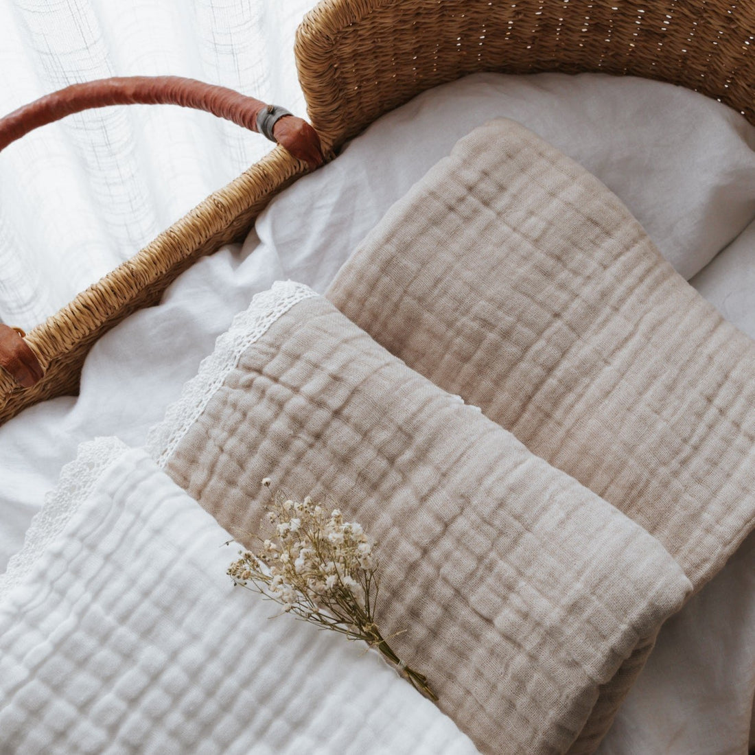 Cotton Natural Sand Muslin Baby Blanket Swaddle Wrap