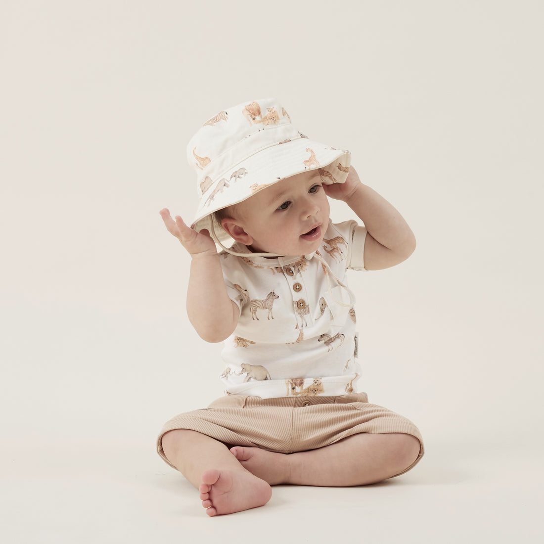 Baby & Toddler Boys Animals Savanna Henley Top T-Shirt 
