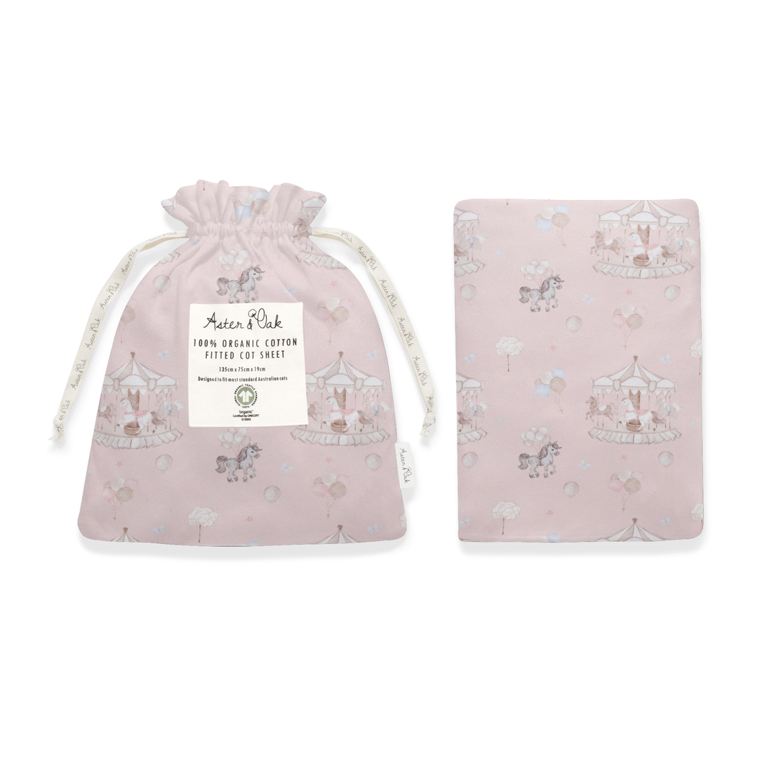 Carousel Ponies Cot Sheet