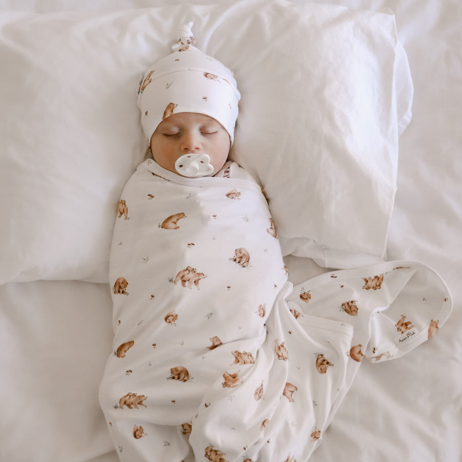 Little Bear Baby Wrap Baby Gender Neutral watercolour print