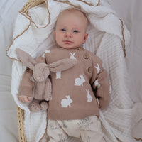 Baby Boy Knitted Easter Taupe Bunny Knit Jumper