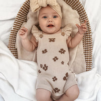 Baby Flower Knit Ruffle Romper Knitted Baby Onesie 