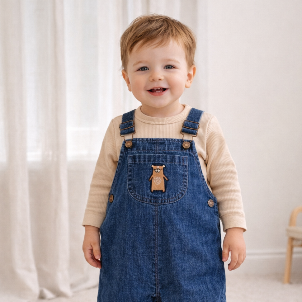 Noah Bear Denim Overalls