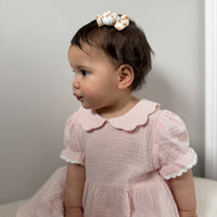 Pale Pink Muslin Trim Dress