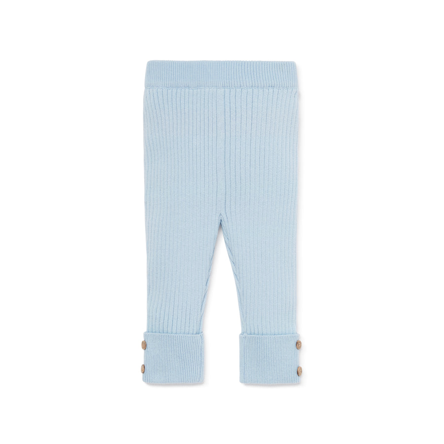 Baby Boys Newborn Knitted Pale Blue Knit Rib Legging