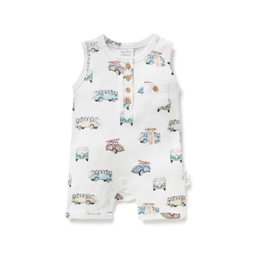 Baby Boy Beach Life Henley Romper One-piece Playsuit