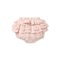 Baby Girls Cute Pink Gingham Muslin Ruffle Bloomers