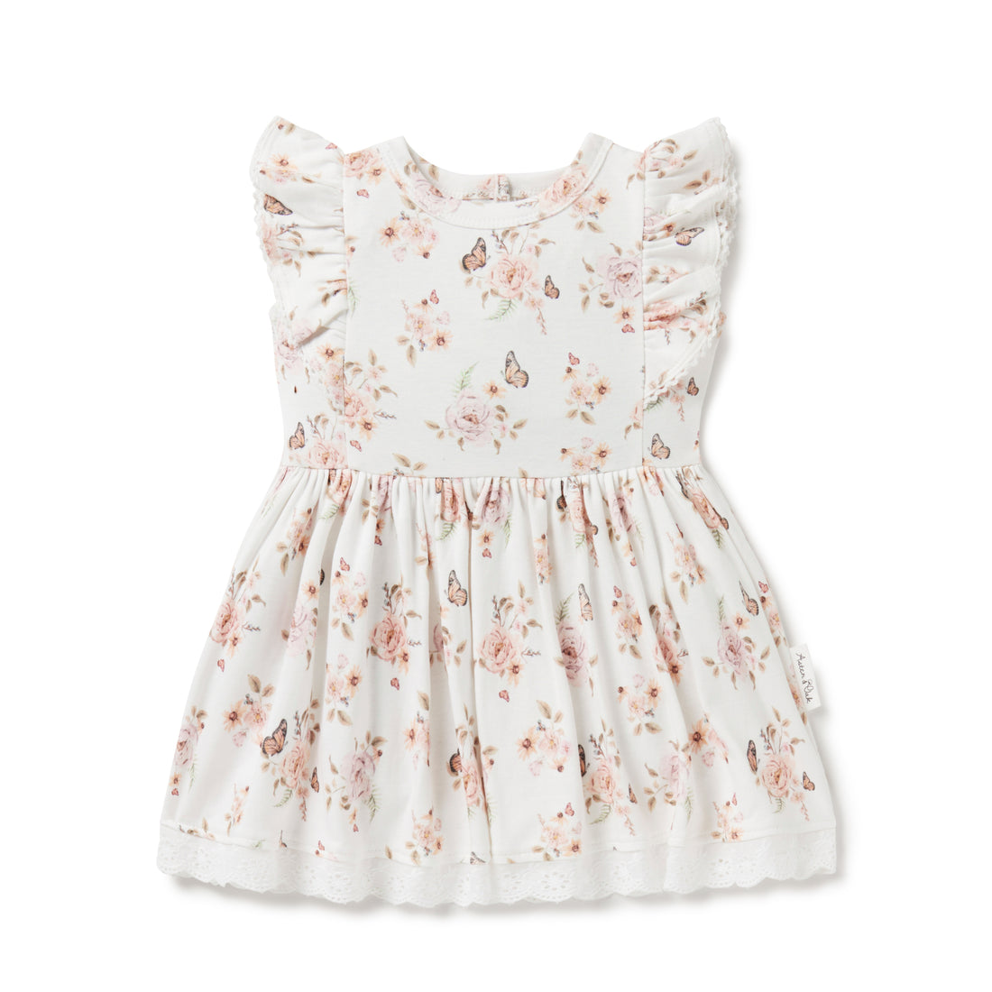 Baby & Toddler Girls Floral Butterfly Garden Ruffle Dress White
