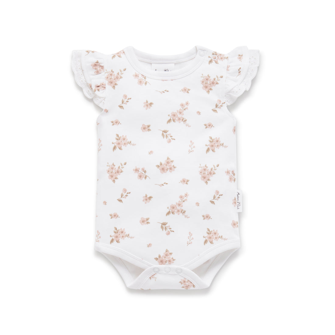 Aster & Oak Organic Cotton Girls Pretty Blossom AOP Onesie