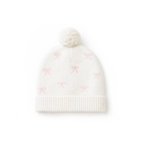 Coconut Bow Knit Beanie