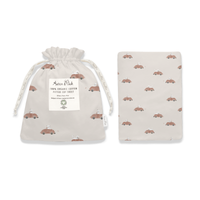 Aster & Oak Dog Boys Unisex Beige Classic Car Cot Sheet