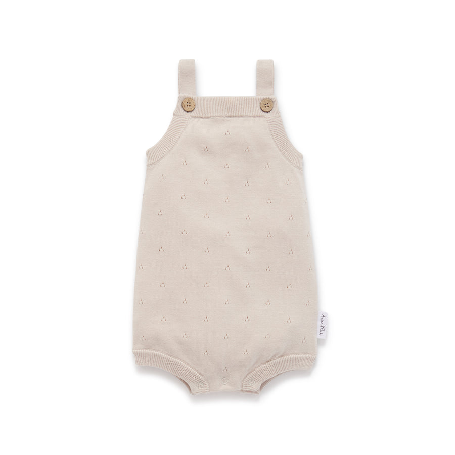 Oatmeal Knit Pointelle Romper