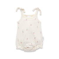 Cherry Bubble Tie Romper
