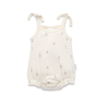 Cherry Bubble Tie Romper