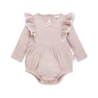 Baby Girl Ruffle Pink Violet Ice Bubble Romper
