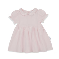 Pale Pink Muslin Trim Dress