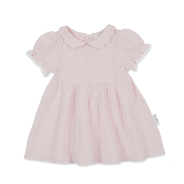 Pale Pink Muslin Trim Dress