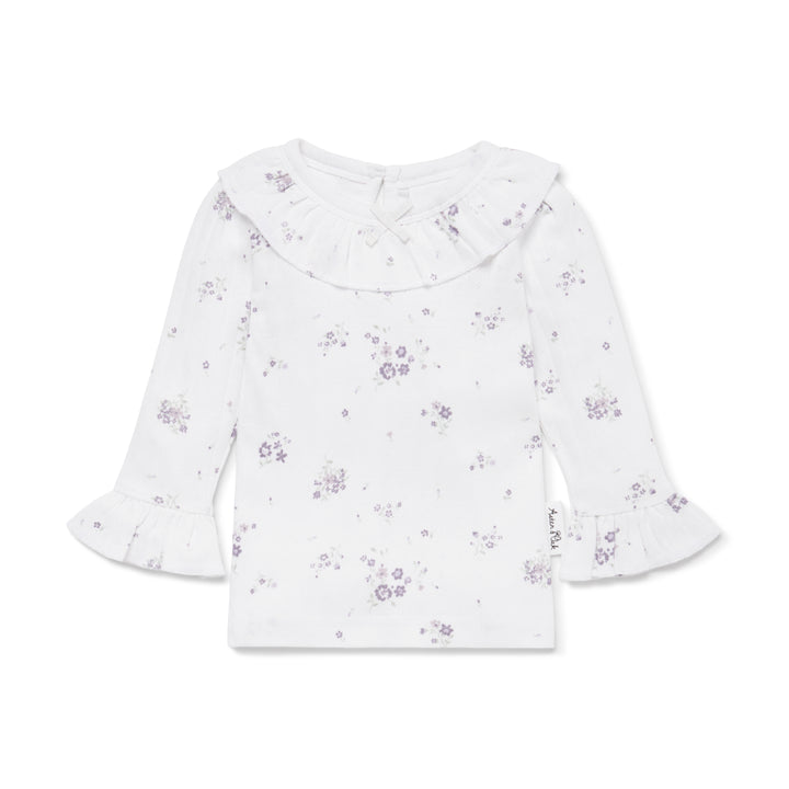 Baby & Toddler Girl White Grace Floral Pointelle Ruffle Top