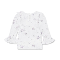 Baby & Toddler Girl White Grace Floral Pointelle Ruffle Top