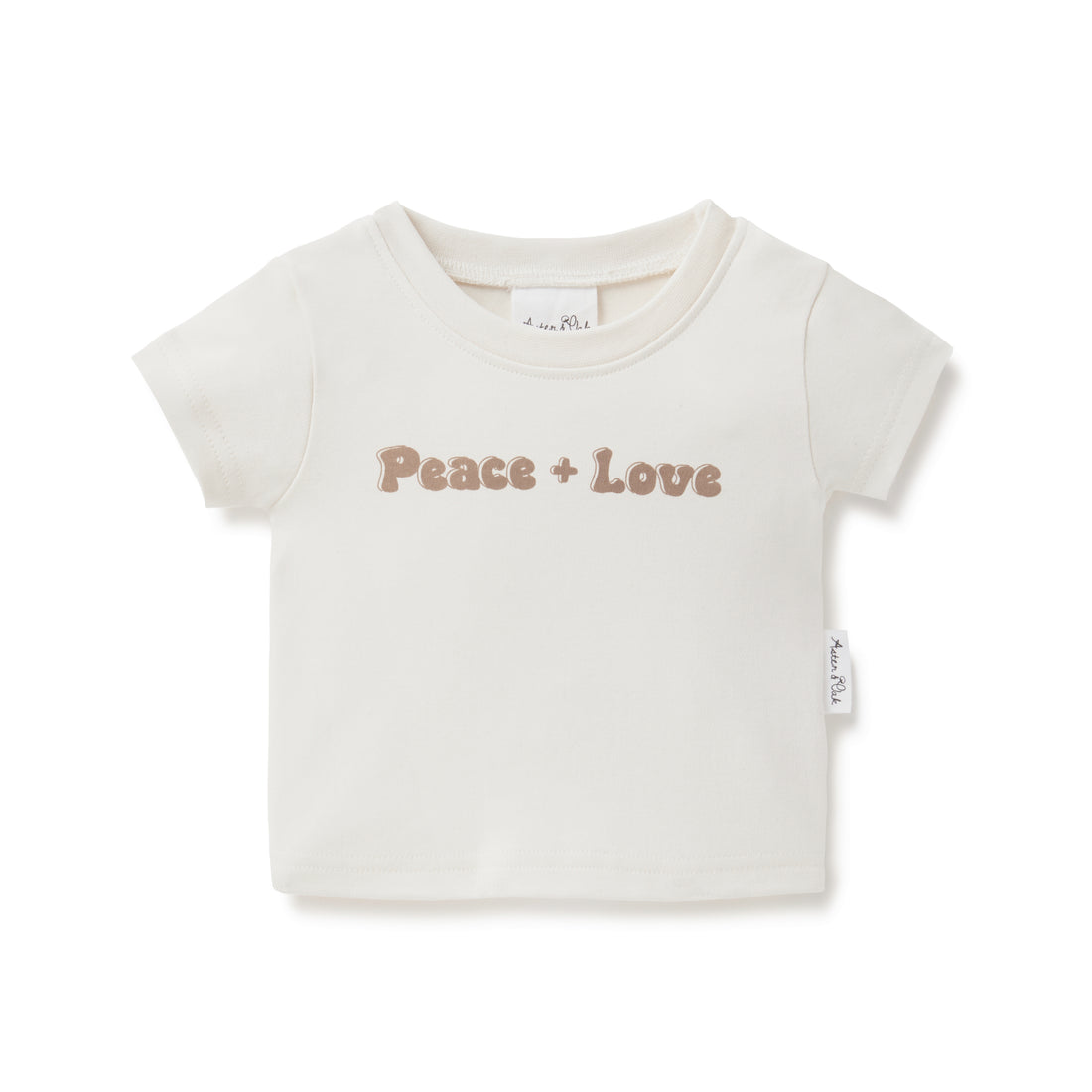 Baby & Toddler Christmas Natural Peace + Love Print Tee Top