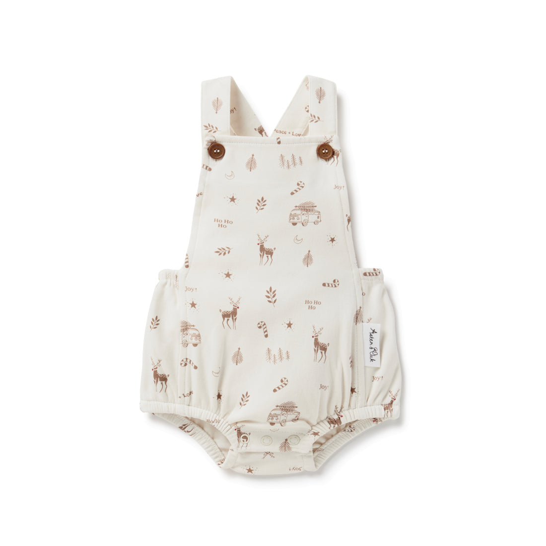 Baby & Toddler Natural Christmas Happy Holidays Playsuit