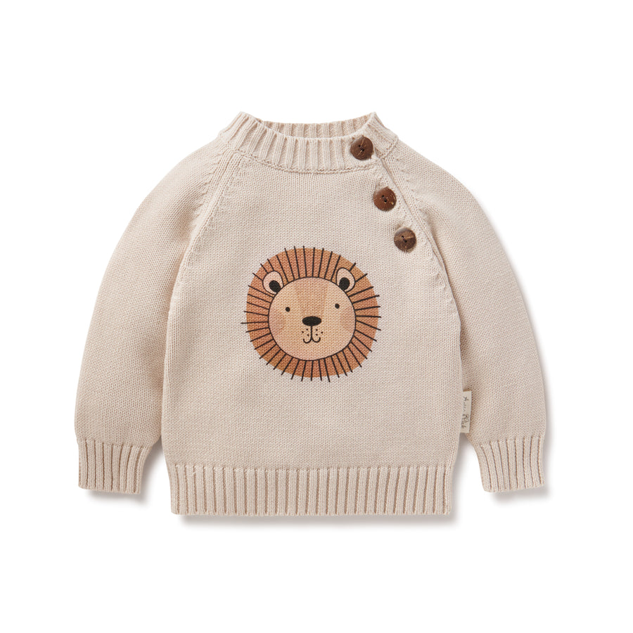 Baby & Toddler Knitted Boys Lion Knit Jumper Sweater