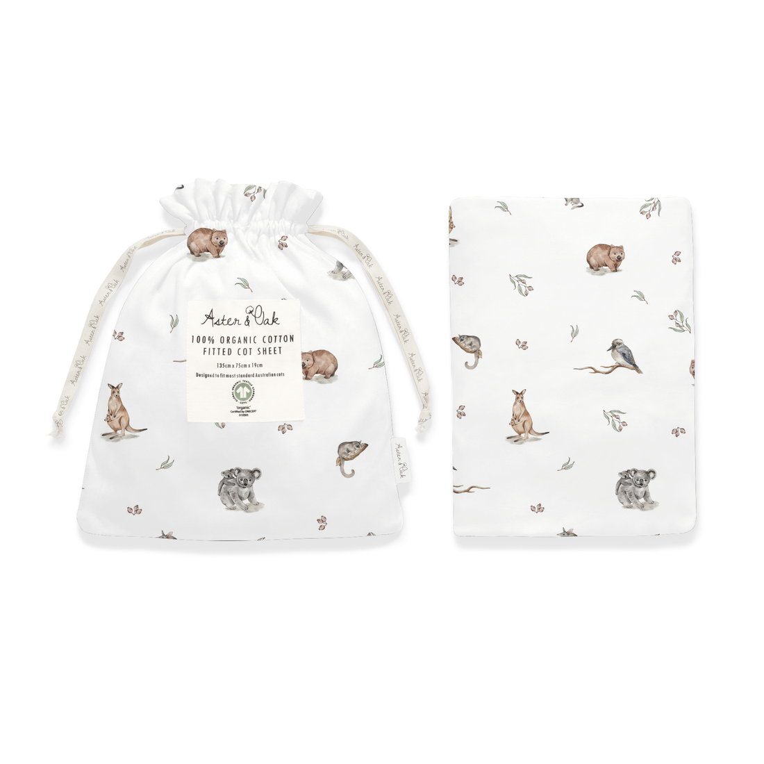 Native Animals Cot Sheet