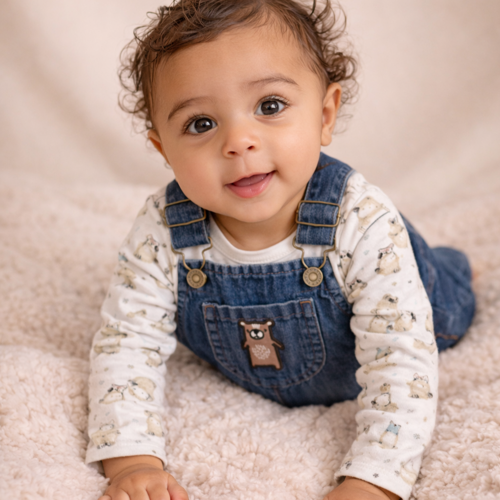 Noah Bear Denim Overalls