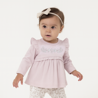 Pink Embroidered Ruffle Top