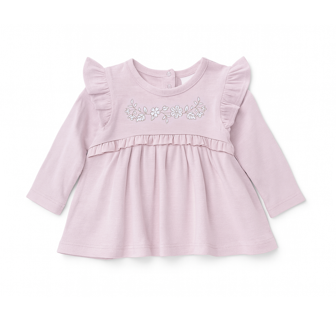 Pink Embroidered Ruffle Top