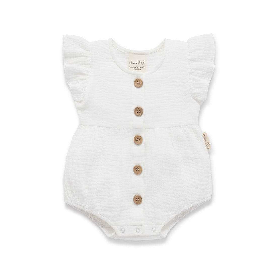 Baby Girls Boho White Muslin Bubble Romper