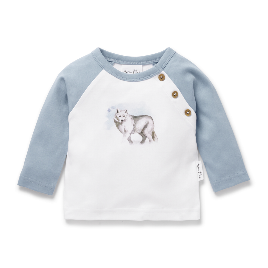 Snow Wolf Print LS Tee