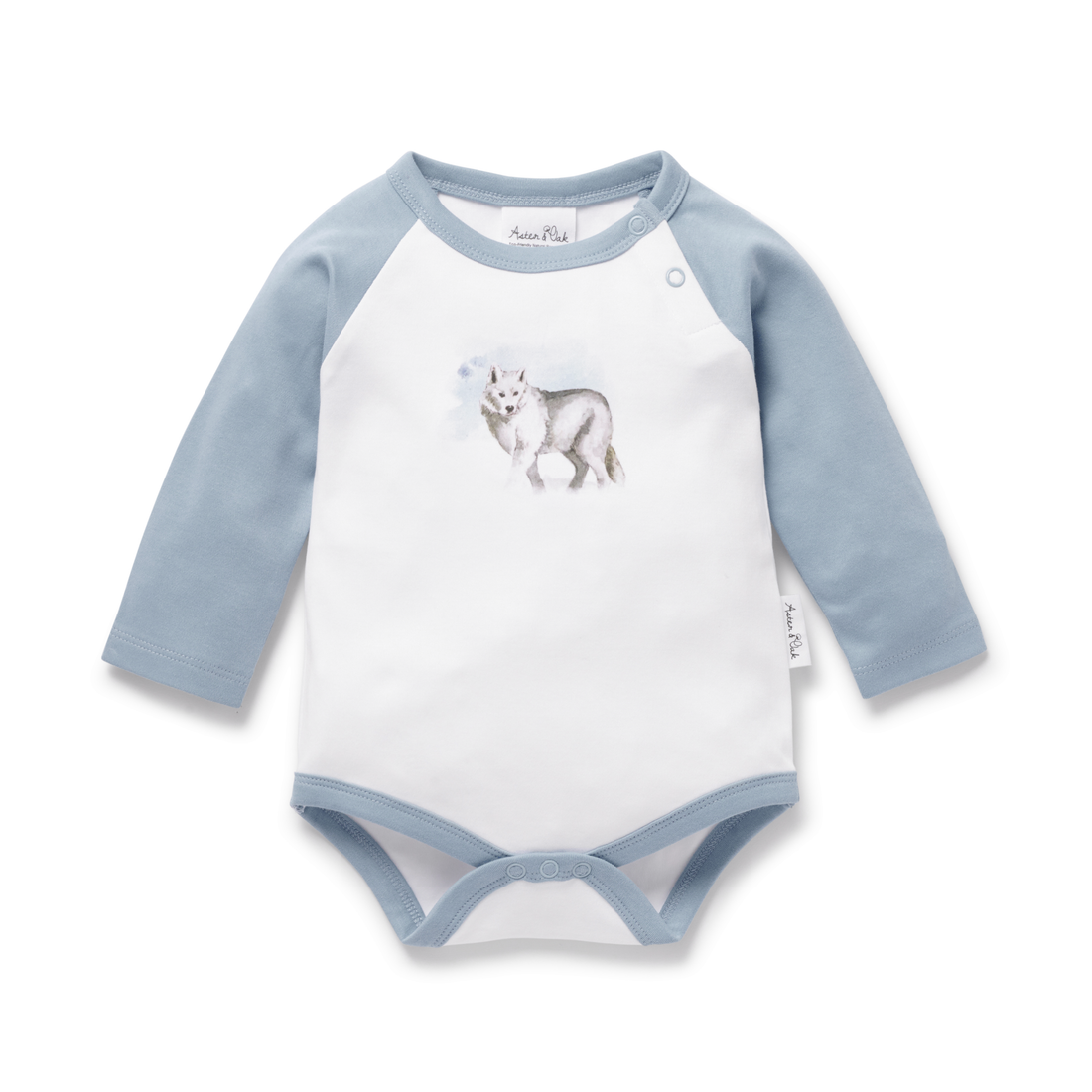 Snow Wolf Print Onesie